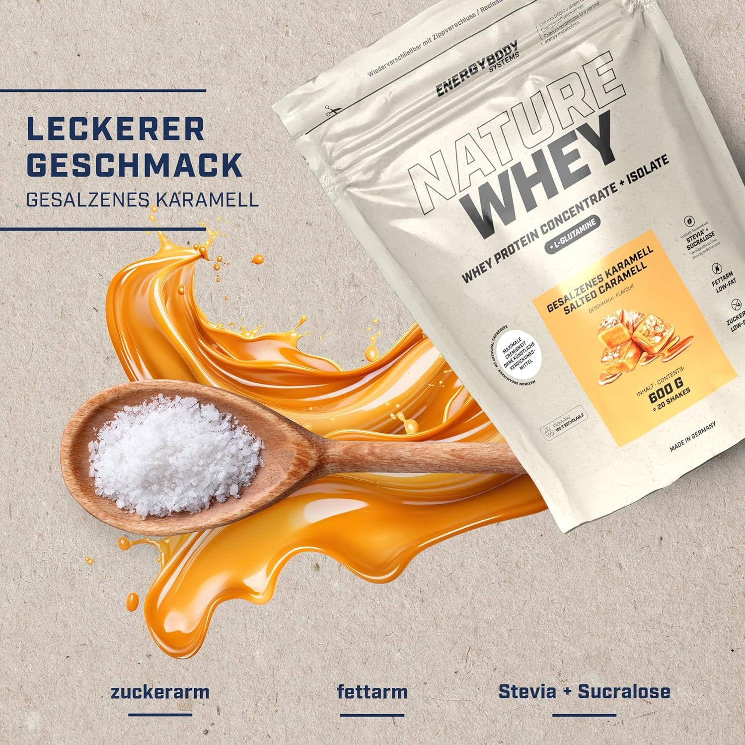 Energybody Systems Nature Whey Protein Gesalzenes Karamell