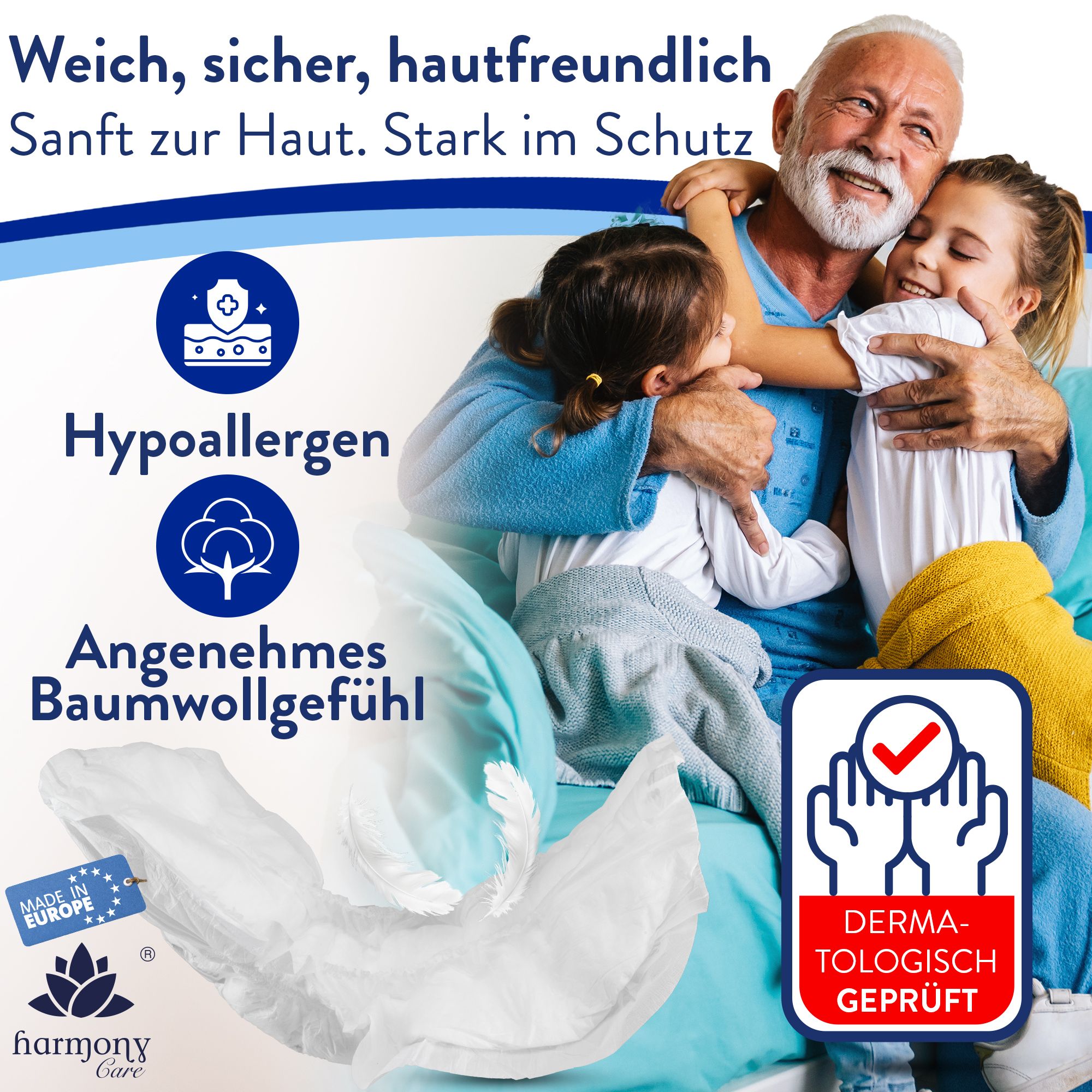 Harmony Care® Form Maxi+ - saugstarke Inkontinenzvorlagen Unisex – anatomisch geformte Vorlagen bei