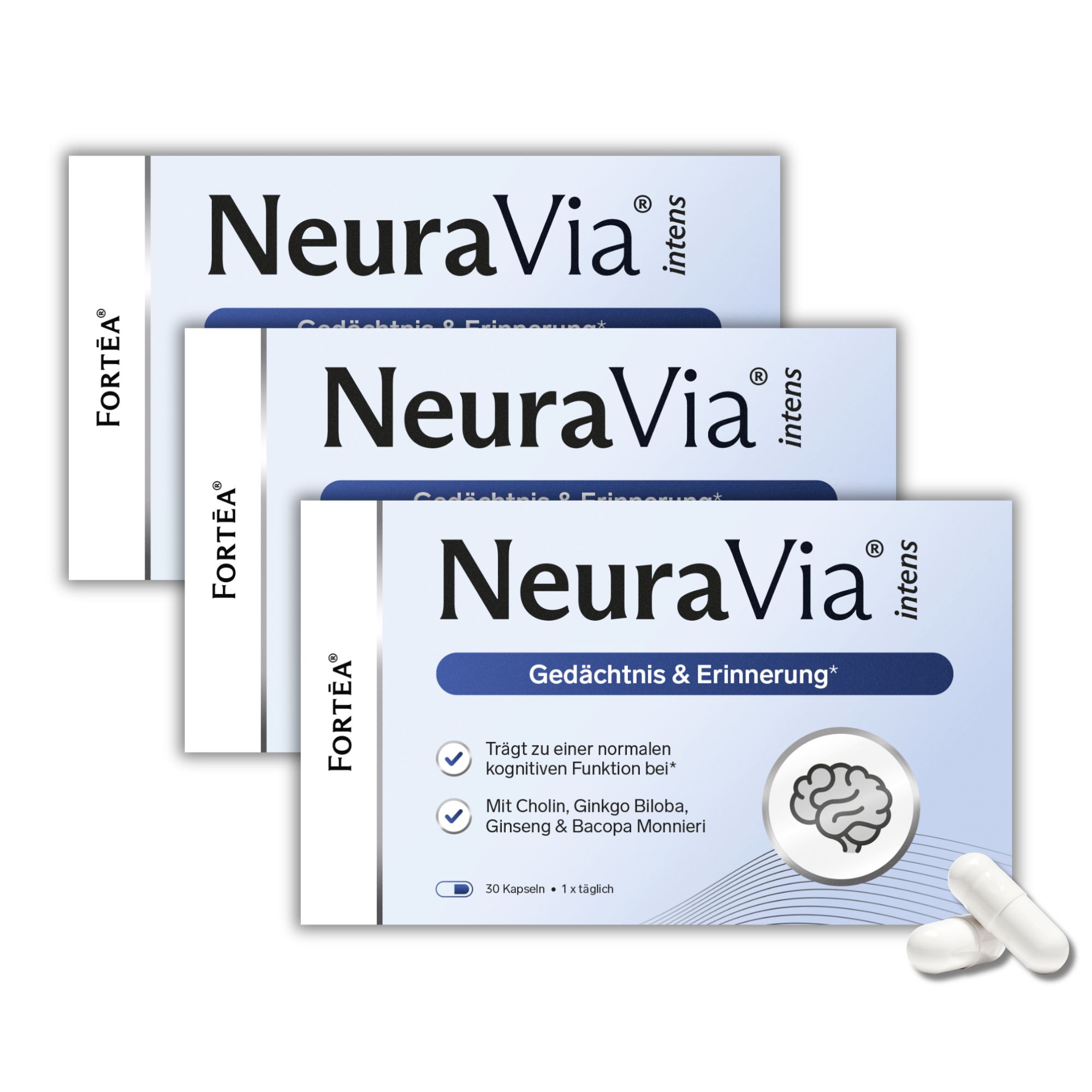 Fortea® NeuraVia® intens – Gedächtnis & Erinnerung 90 g Kapseln