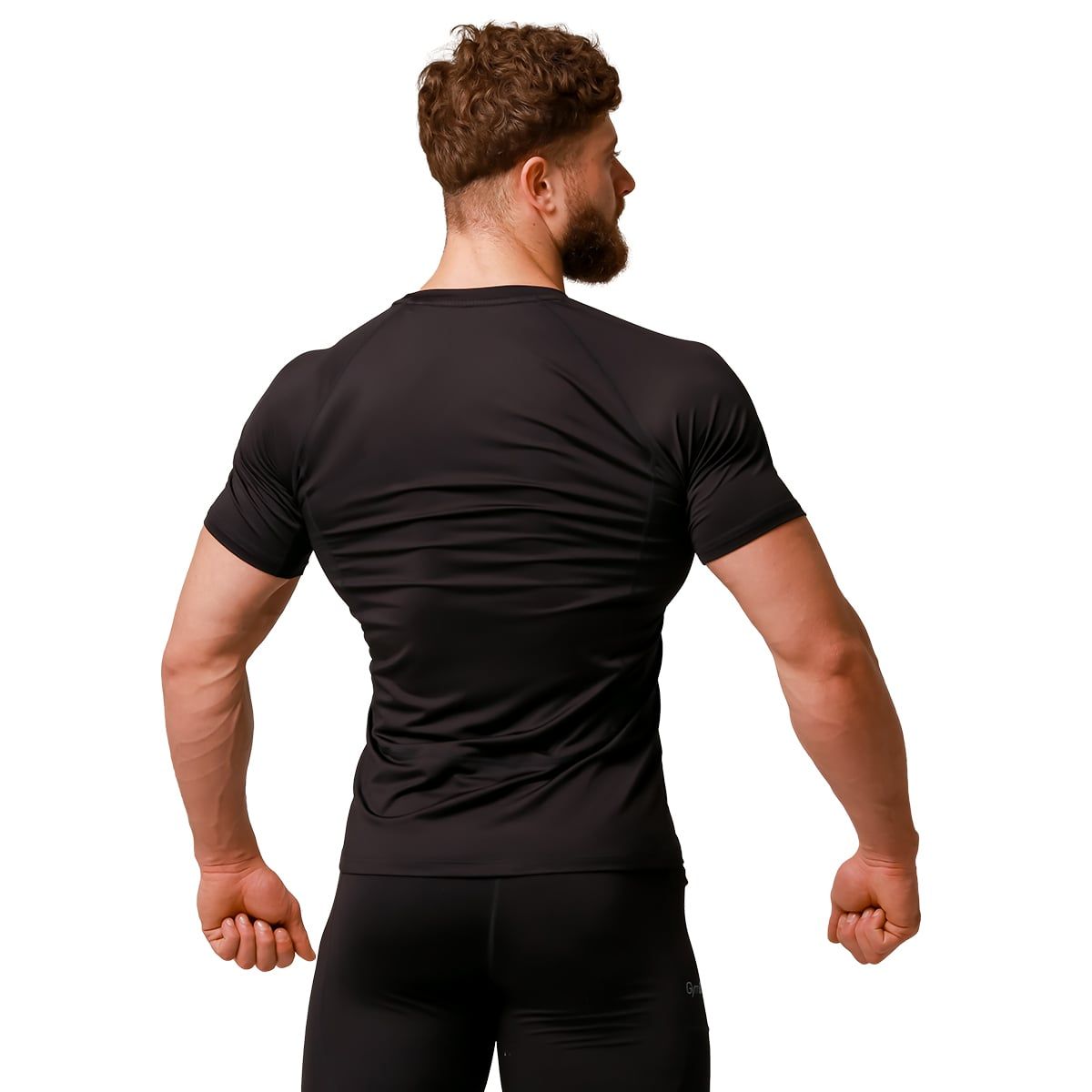 GymBeam T-Shirt Herren slim kurzarm mit Raglanärmeln in Schwarz