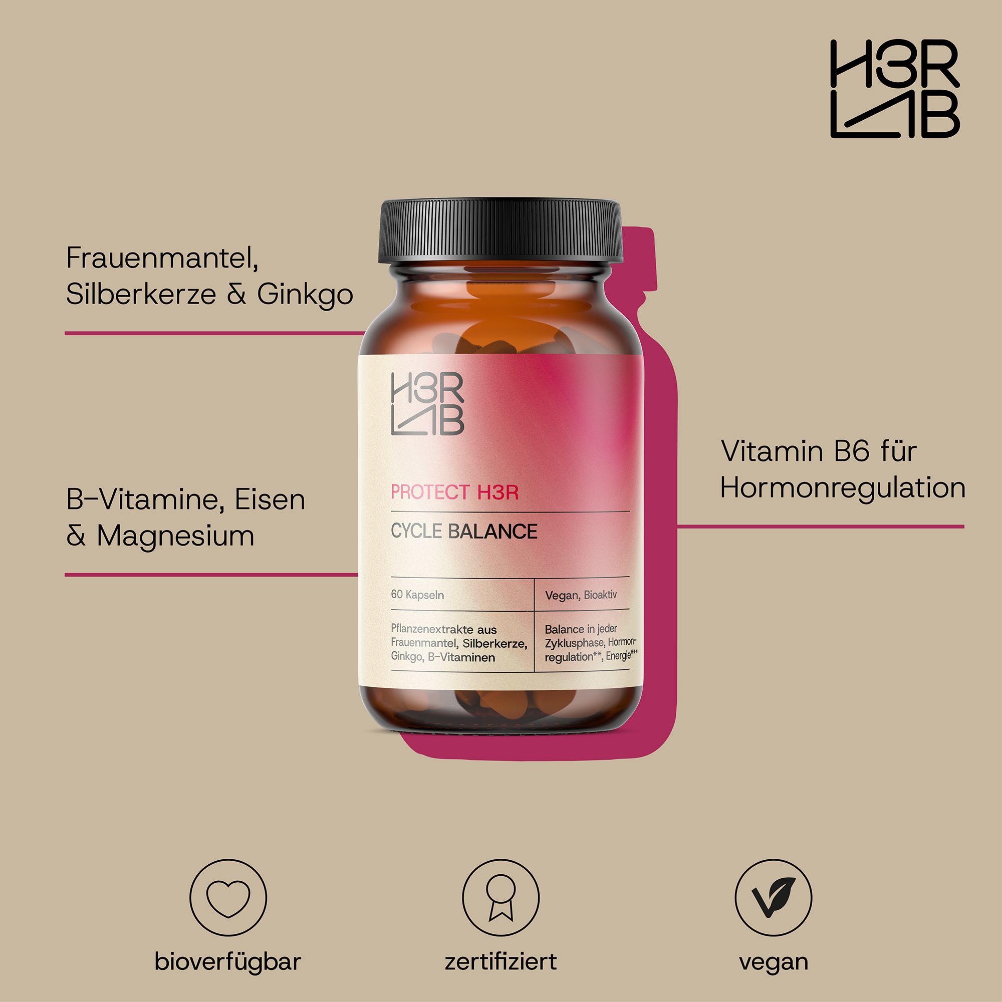 H3R LAB Cycle Balance Komplex – Für hormonelle Balance & mentale Stärke