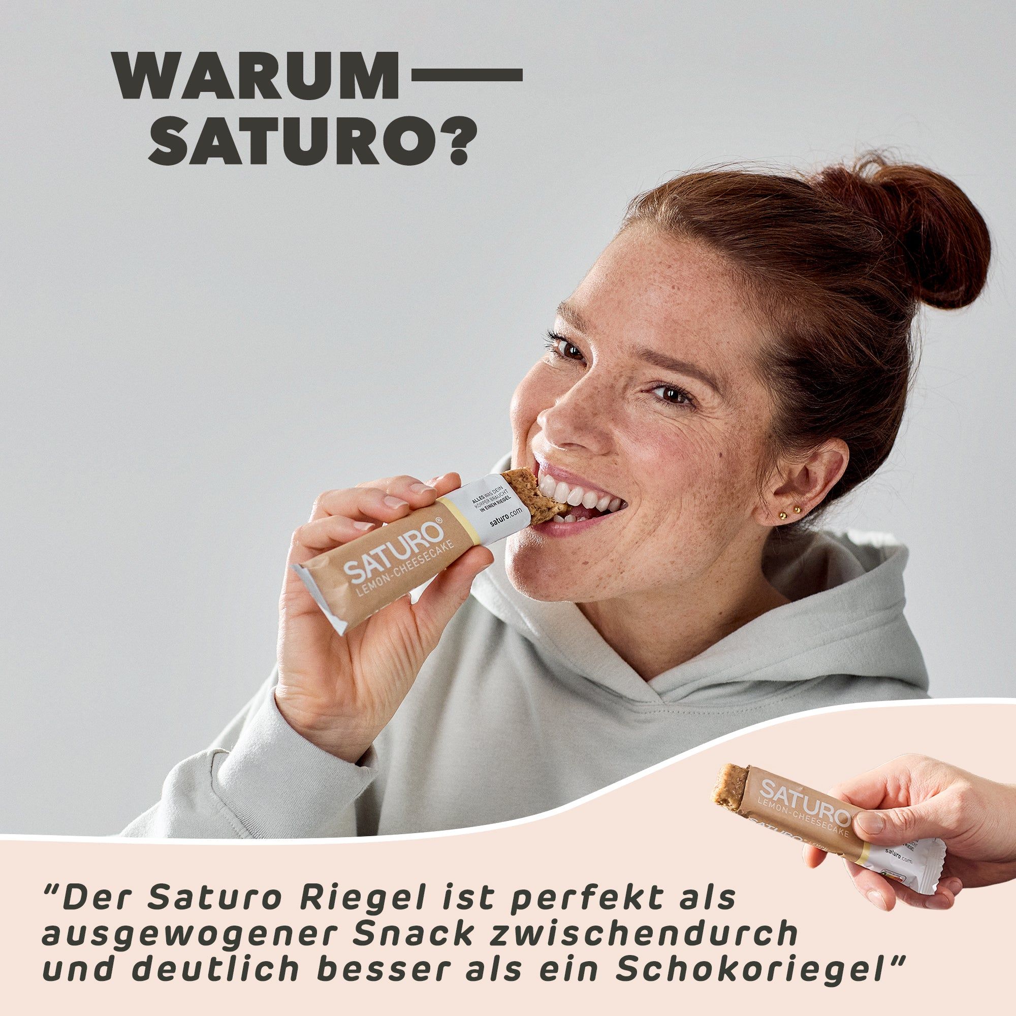 Saturo Energieriegel | Müsli | alle 26 Vitamine & Mineralstoffe, reich an Protein | vegan