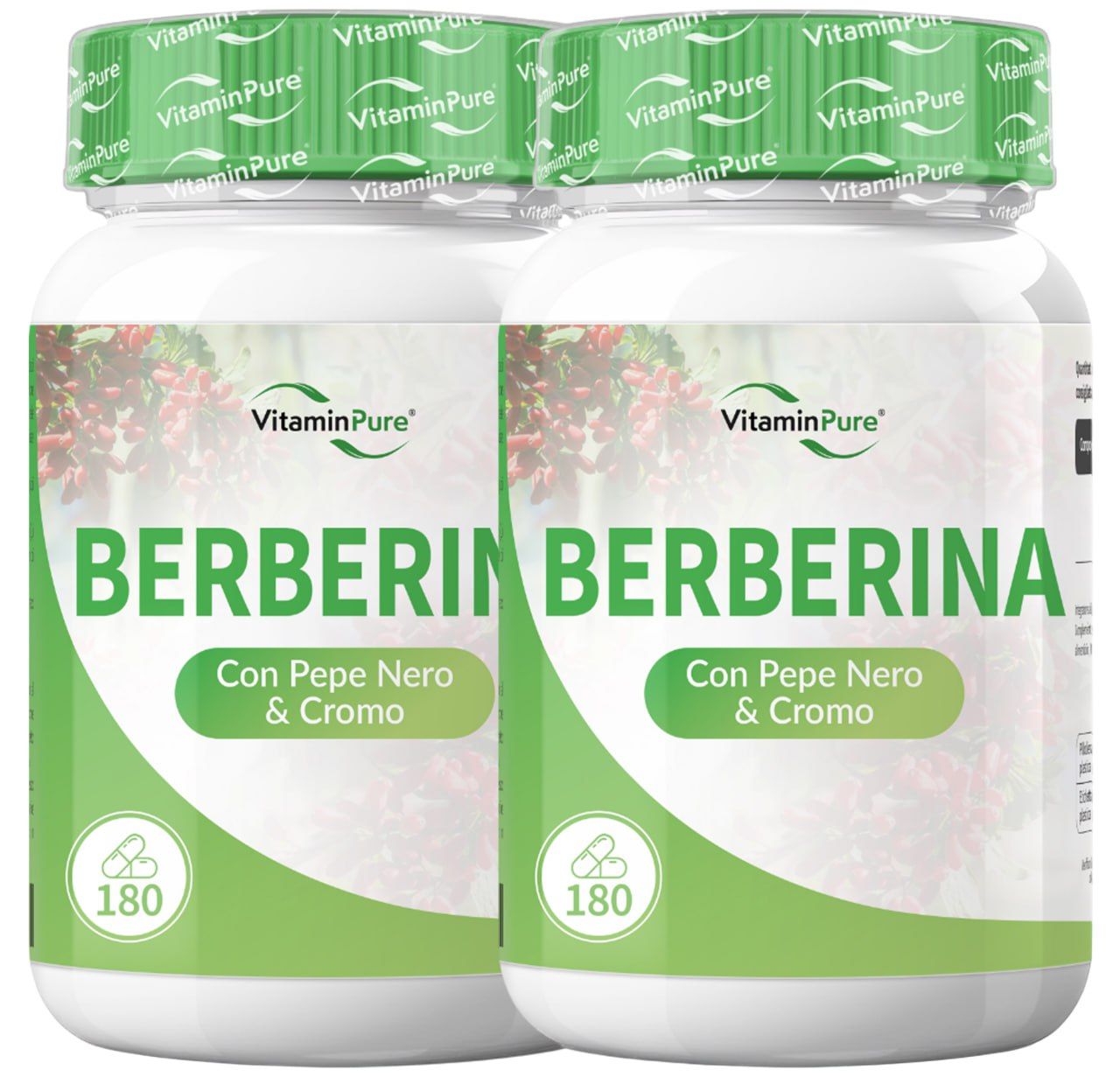 Berberina HCL 1000 mg Per Controllo Colesterolo e Glicemia, VitaminPure®