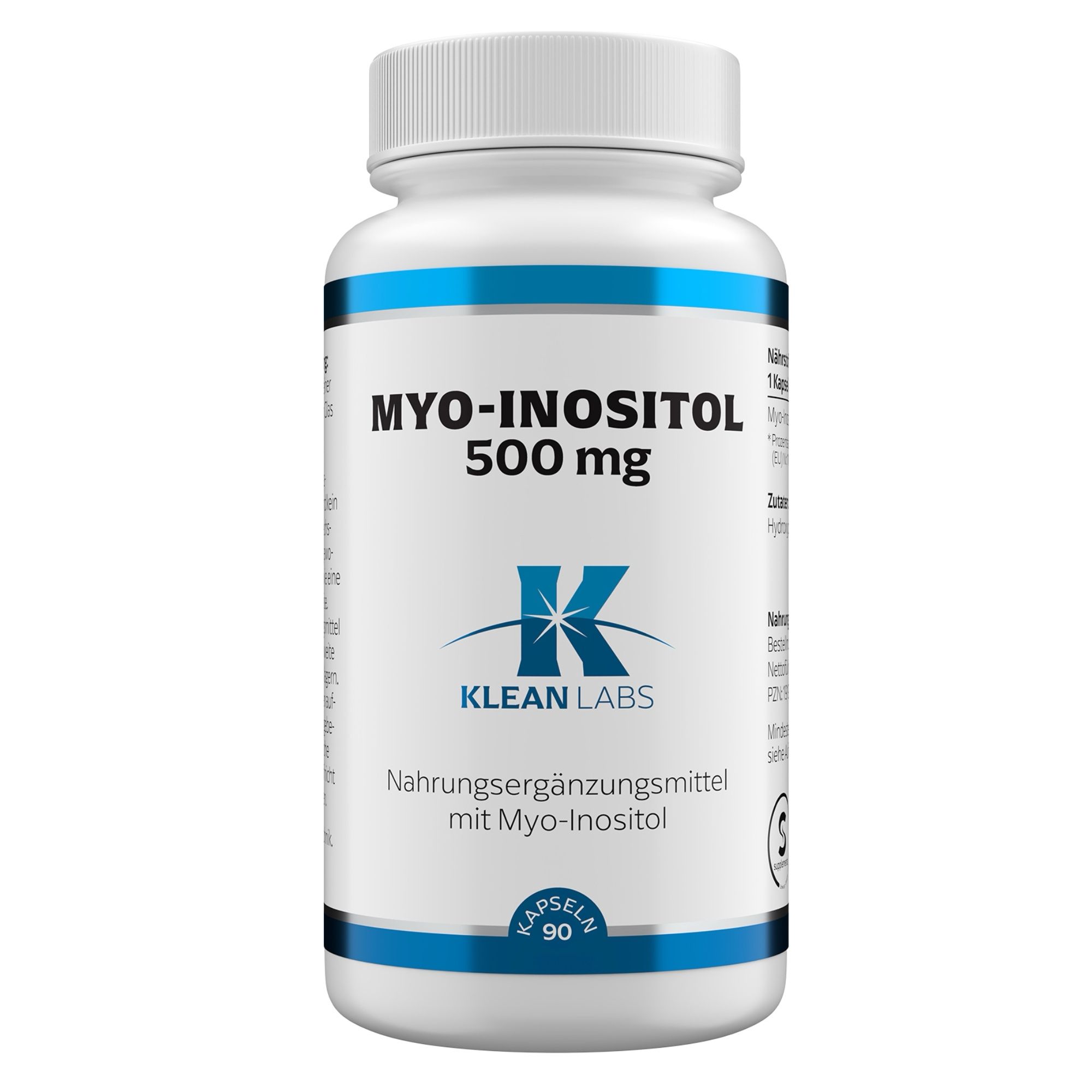 Klean Labs Myo-Inositol 500 mg 90 St Kapseln