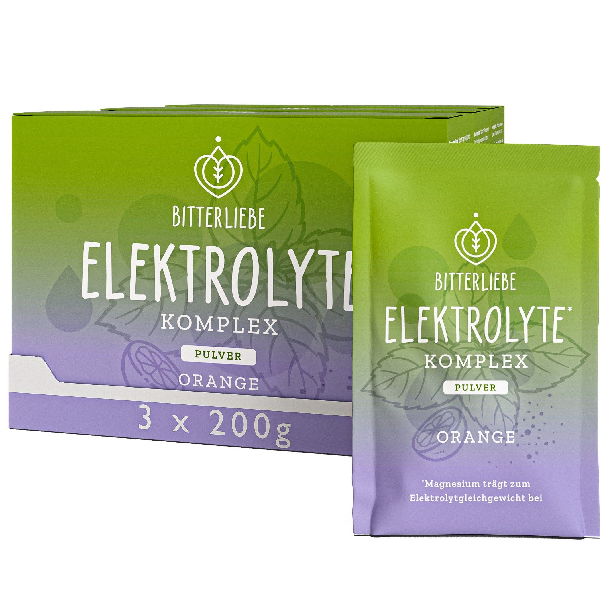 BitterLiebe Elektrolyte* Komplex Orange - Elektrolyt Pulver mit Magnesium & Kalium 600 g
