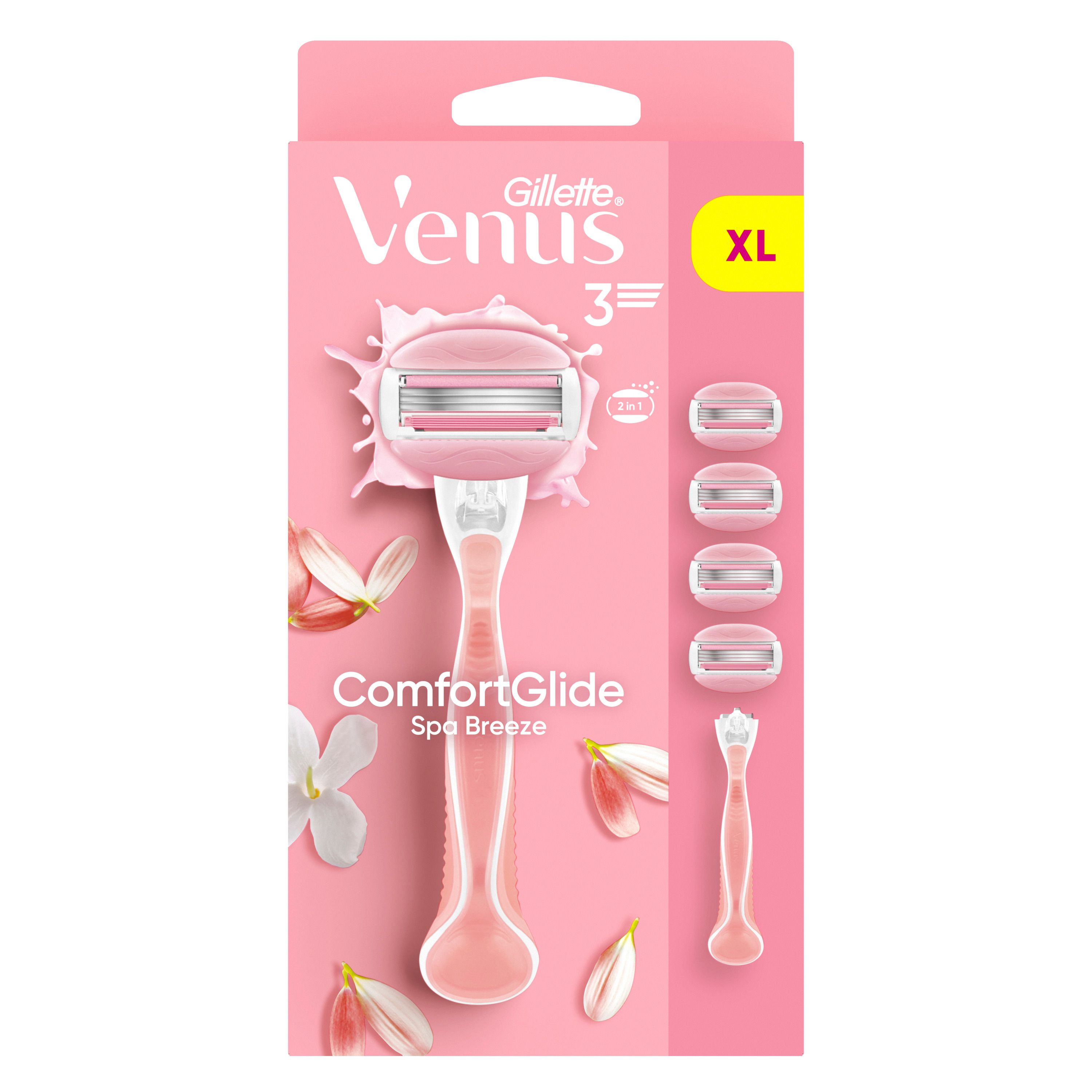 Gillette Venus - Damennassrasierer "Comfortglide Spa Breeze" + 4 Ersatzklingen