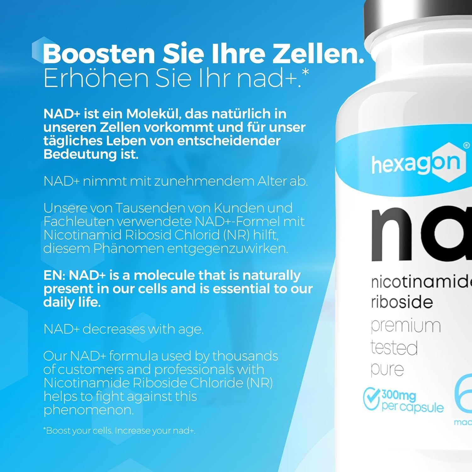 Hexagon NAD+ Nicotinamide Riboside Chloride Kapsel
