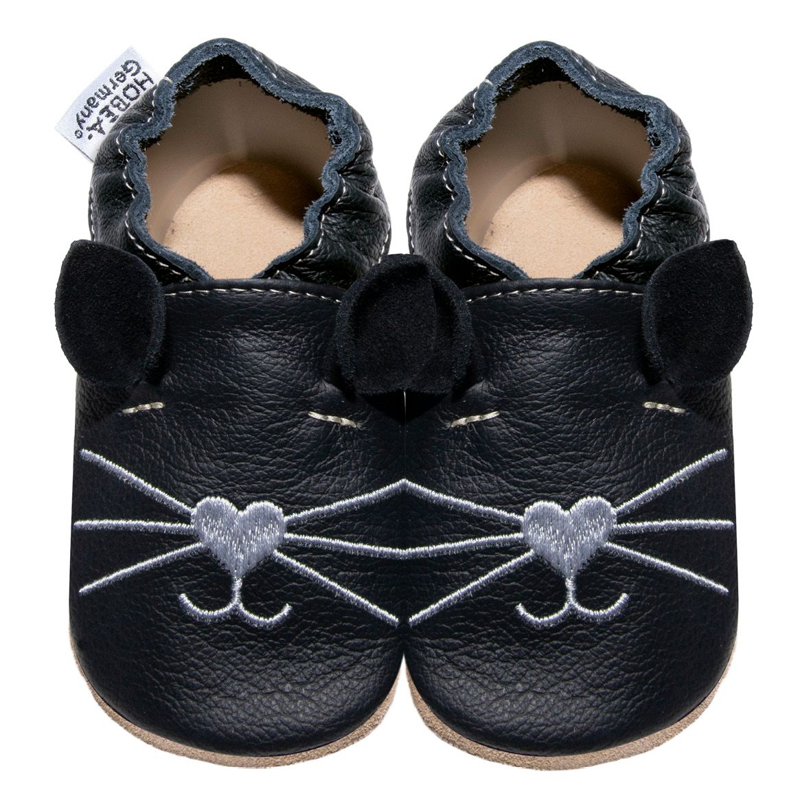 HOBEA-Germany Kinderschuhe Katze schwarz
