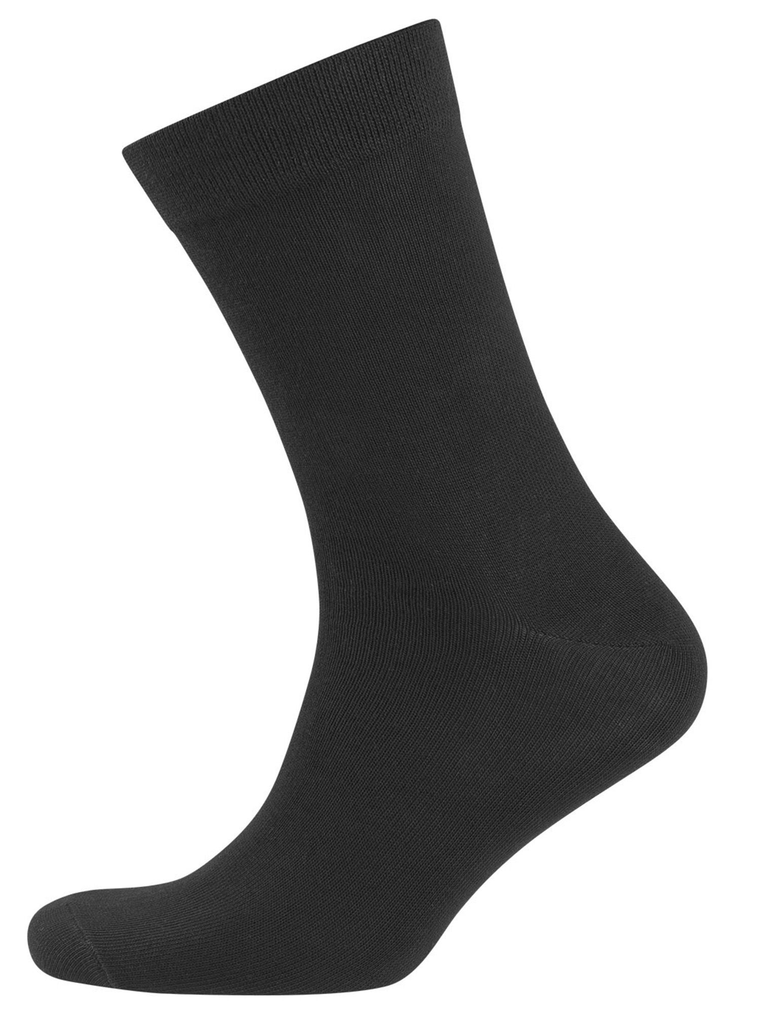 NUR DER Socken Ohne Gummi 3er Pack - schwarz Größe 43-46 3 St Strümpfe