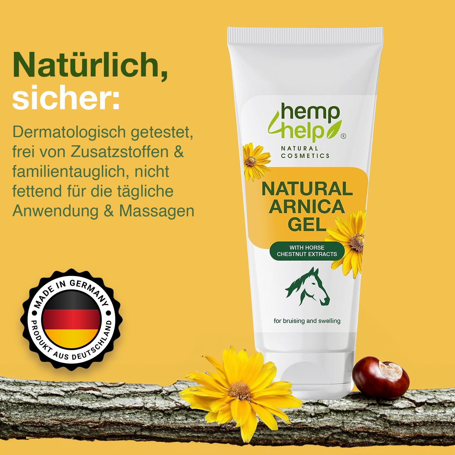 H4H Naturals® Arnika Salbe & Pferdesalbe Gel Linderung bei Knie, Gelenk, Nacken & Muskel