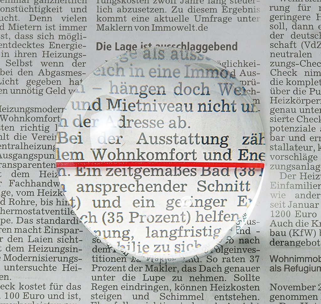 Schweizer Hellfeld-Lupe Ø 95 mm Mit