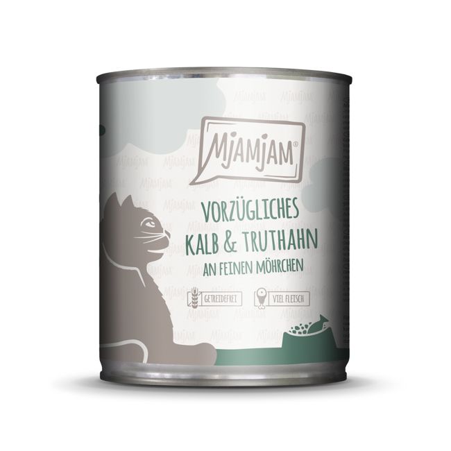 MjAMjAM - vorzügliches Kalb & Truthahn an leckeren Möhrchen 800 g Futter