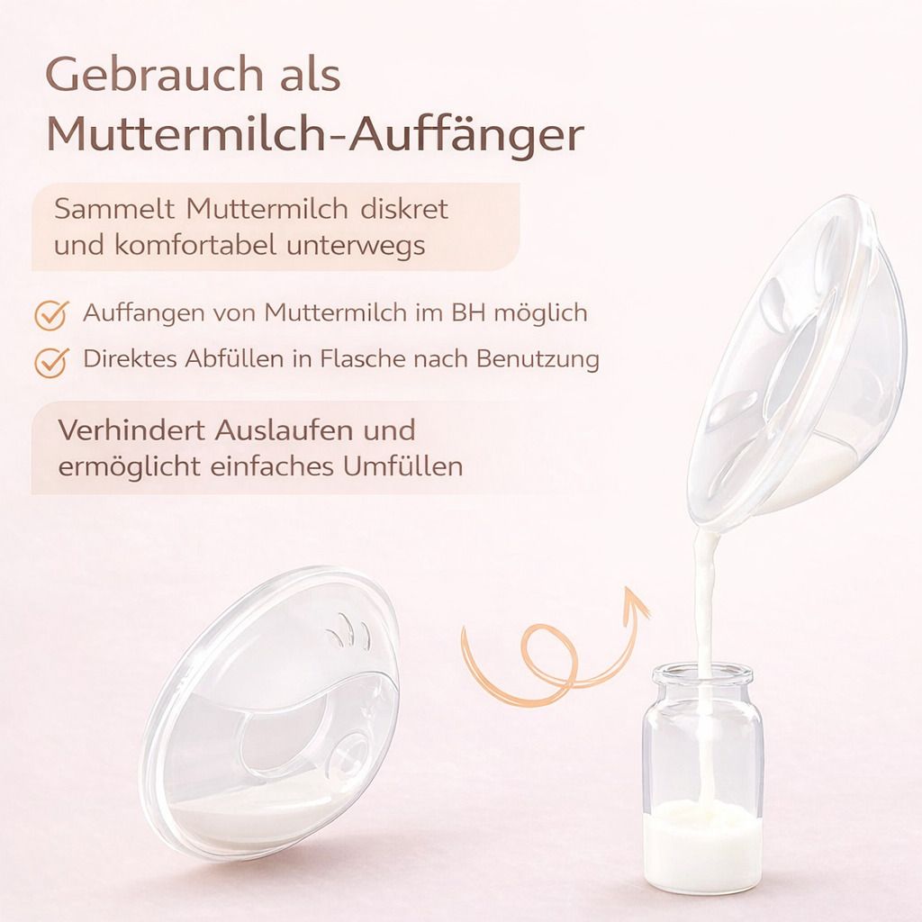 Muttermilchsammler Silikon , BPA frei, wiederverwendbar, auslaufsicher & diskret