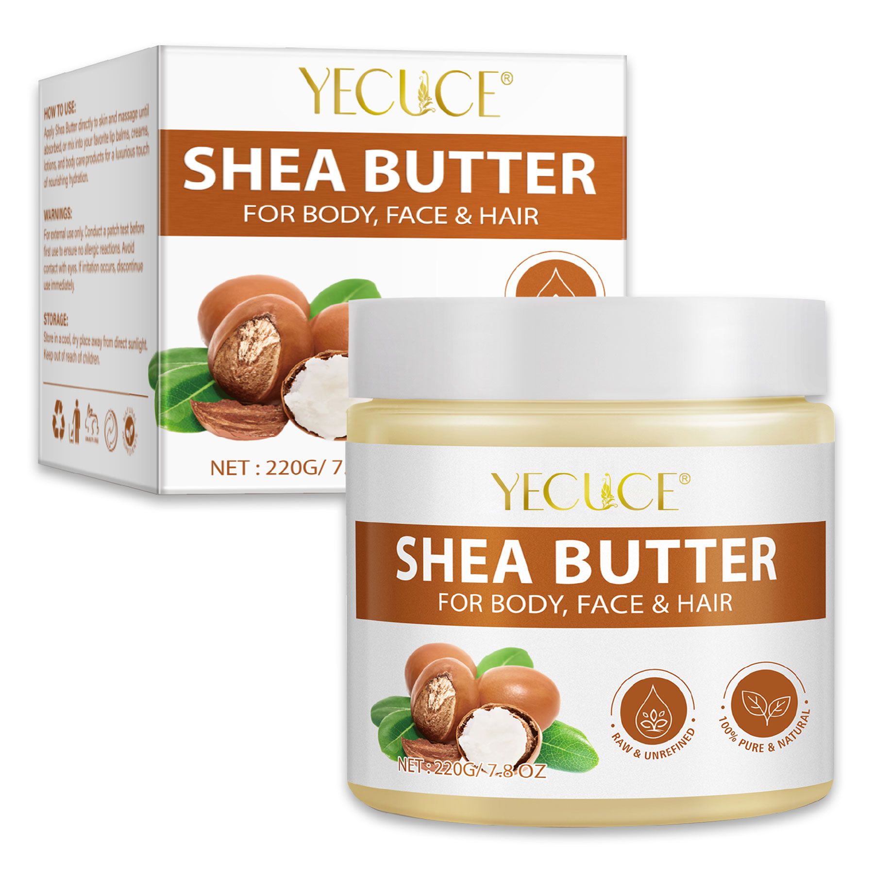 P-beauty Crema corpo al burro di karité,100% naturale per la cura della pelle