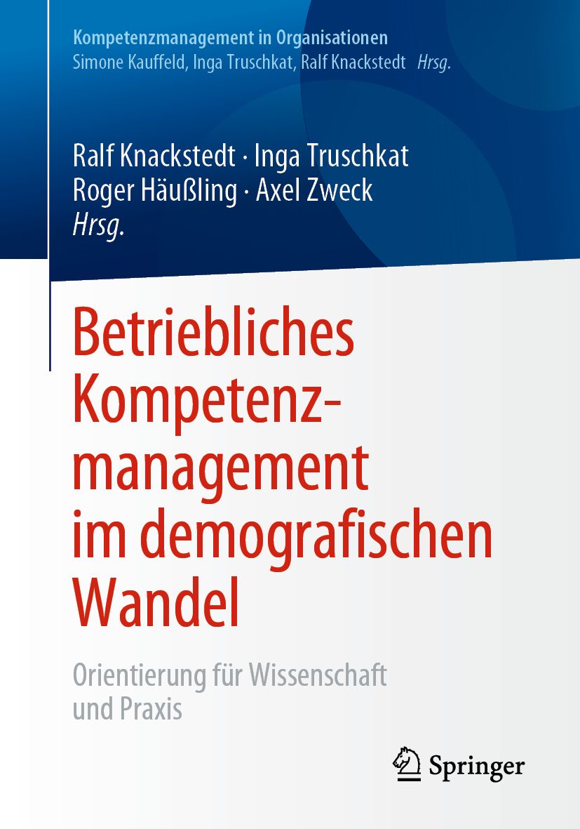 Buchcover: Betriebliches Kompetenzmanagement im demografischen Wandel. Autoren und Springer-Logo sichtbar. Titel in Rot.