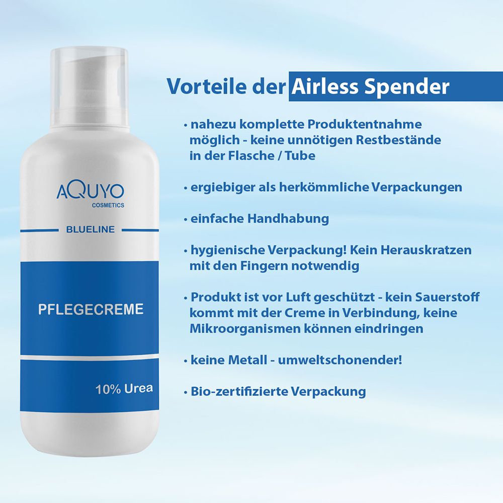 Blueline Pflegecreme 10% Urea Creme für sehr trockene Haut bei Psoriasis oder Neurodermitis