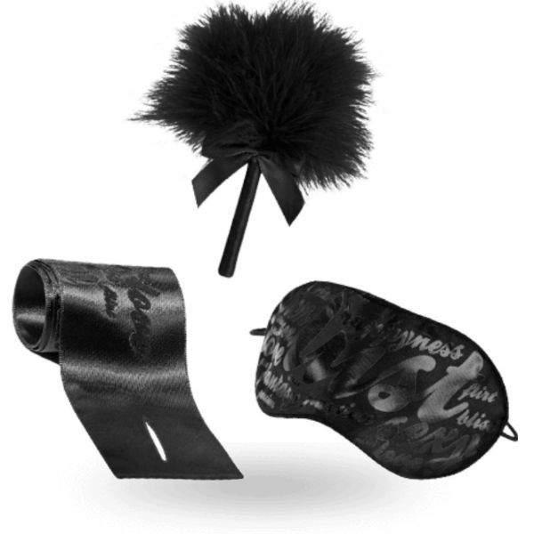 Feder-Accessoire, Schlafmaske, Satinband.