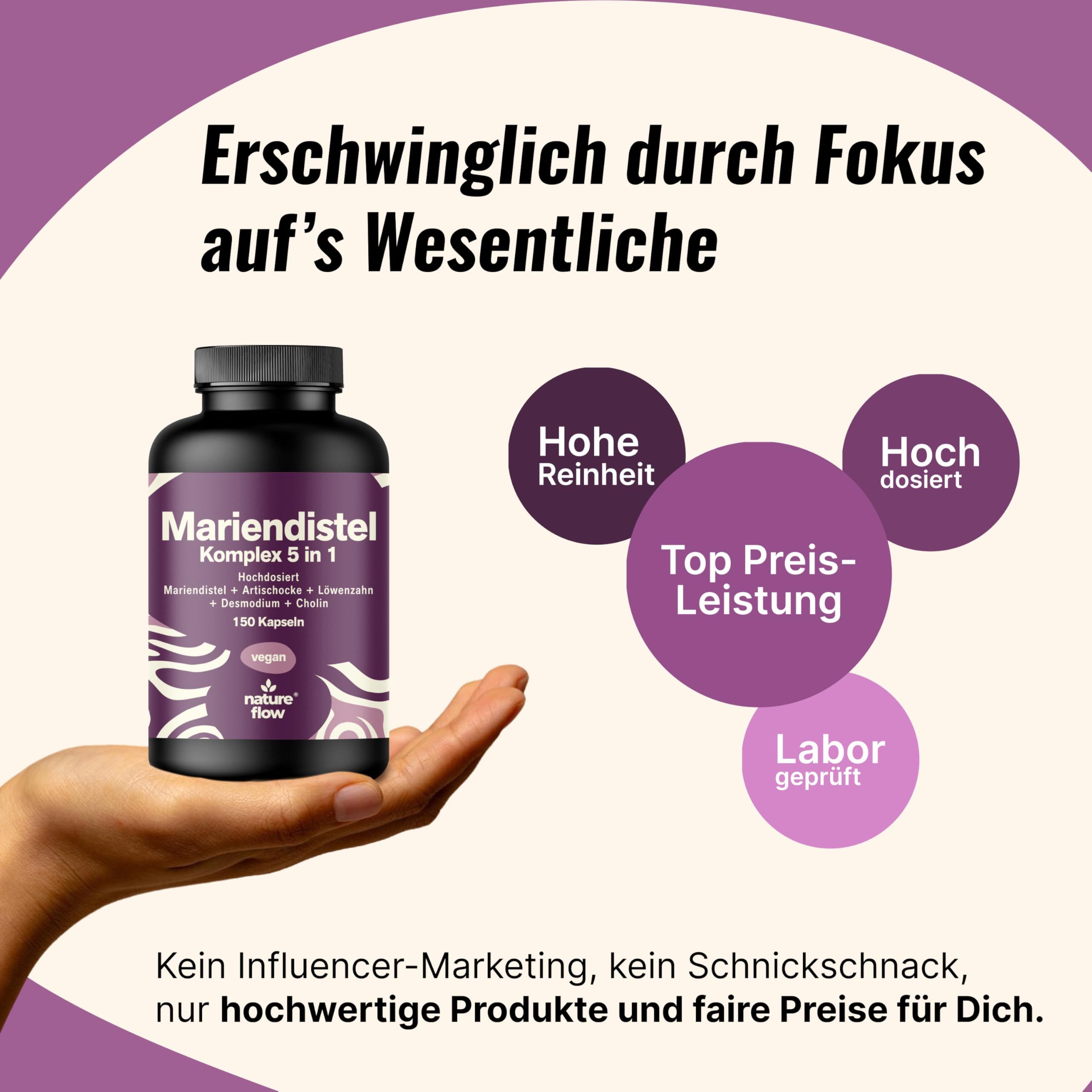 Mariendistel Leber Komplex - 150 Kapseln - Nature Flow®