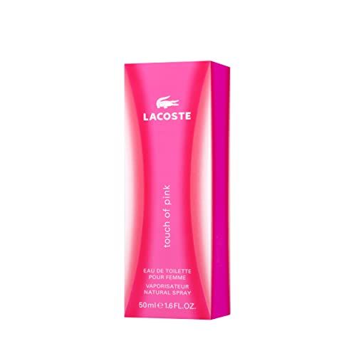 Rosa Verpackung. Lacoste Touch of Pink Eau de Toilette. 50ml. Mit Logo und Produktnamen.