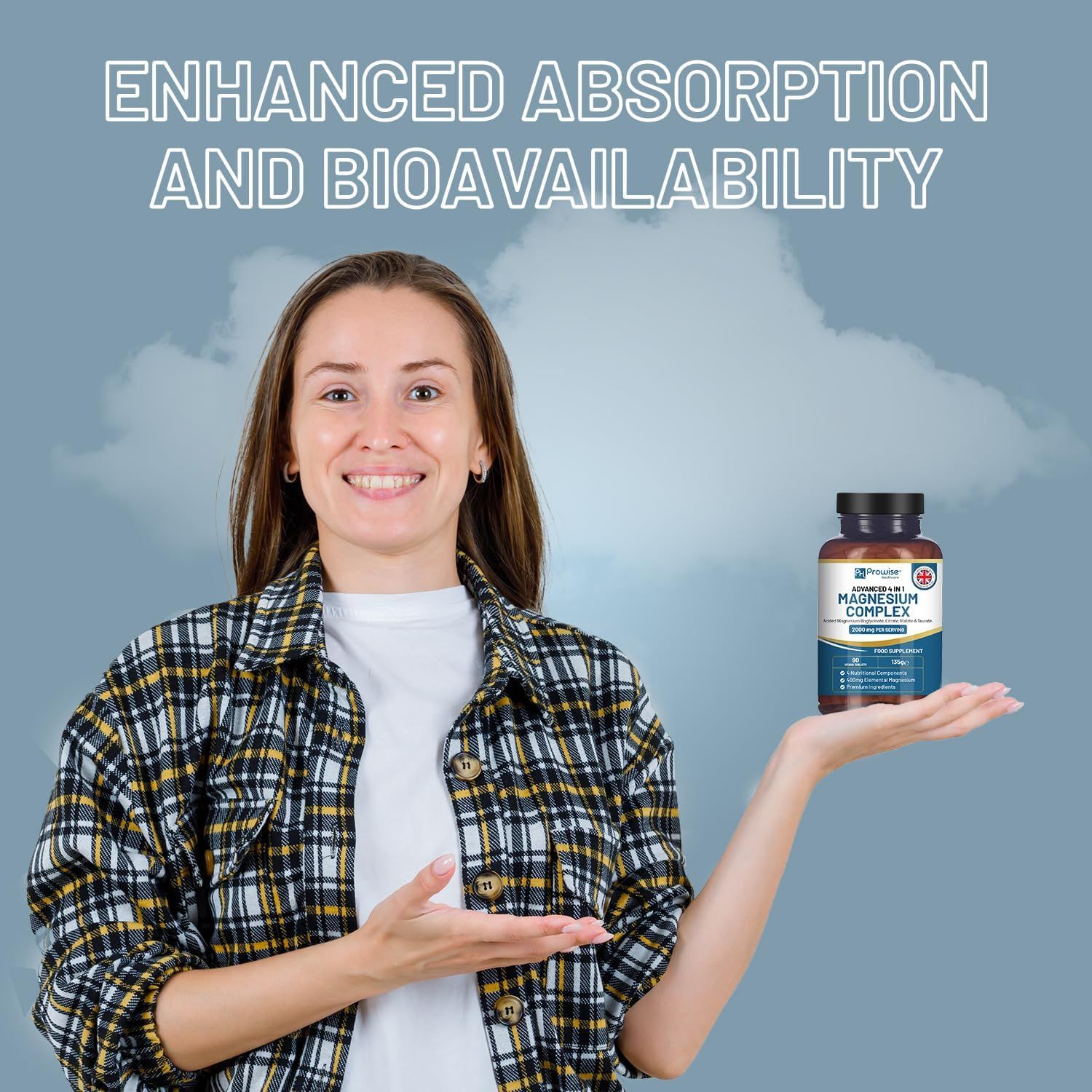 Prowise Healthcare Magnesiumglycinat-Komplex 4-in-1 – 1866 mg