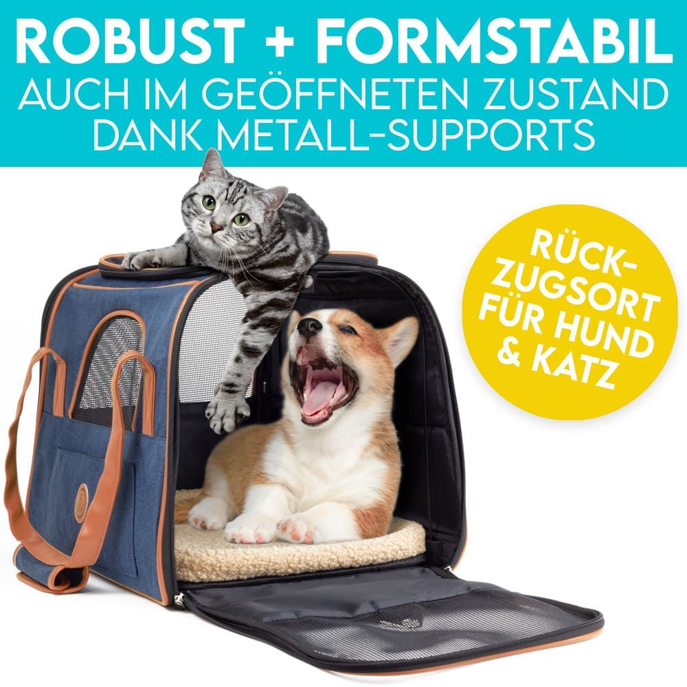 HUND IST KÖNIG® Hundetasche Katzentasche bis 6,5kg | robust & formstabil | faltbar & platzsparend