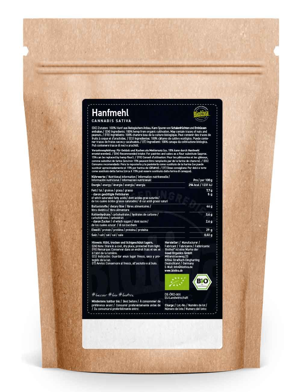 Biotiva Hanfmehl glutenfrei Bio