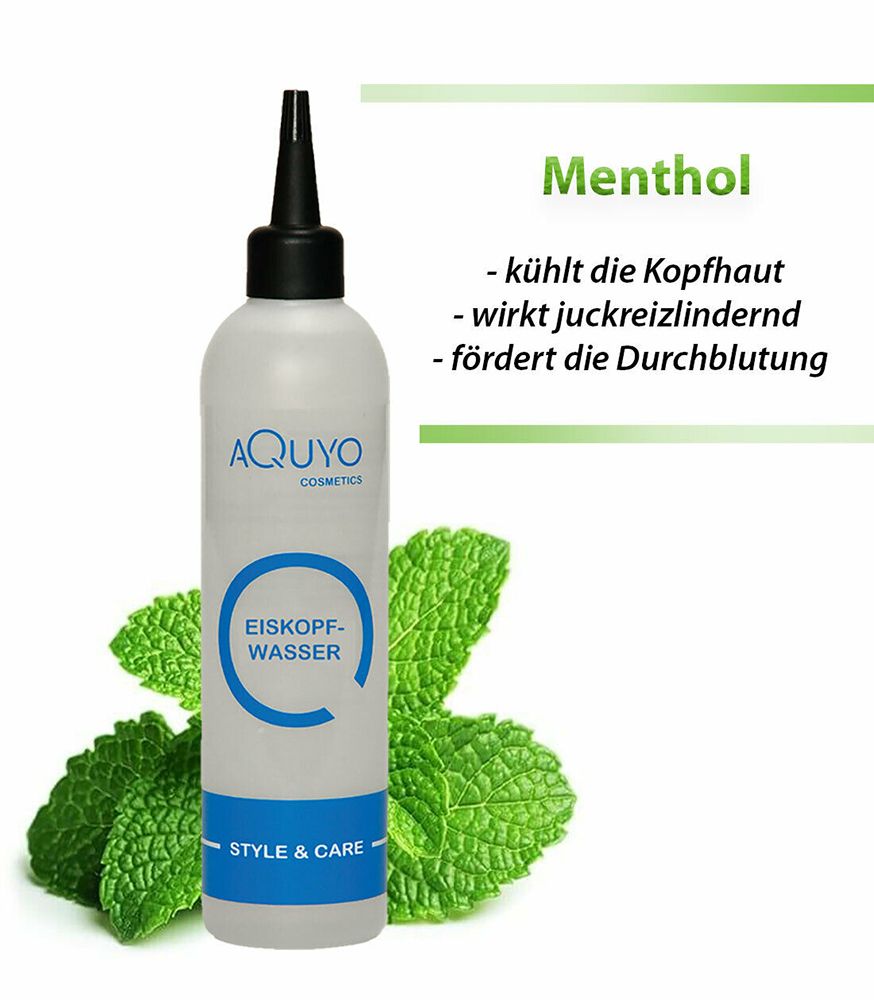 Eiswasser Haarwasser für eine kühlende und erfrischende Kopfhautpflege | Haar Tonikum mit Menthol
