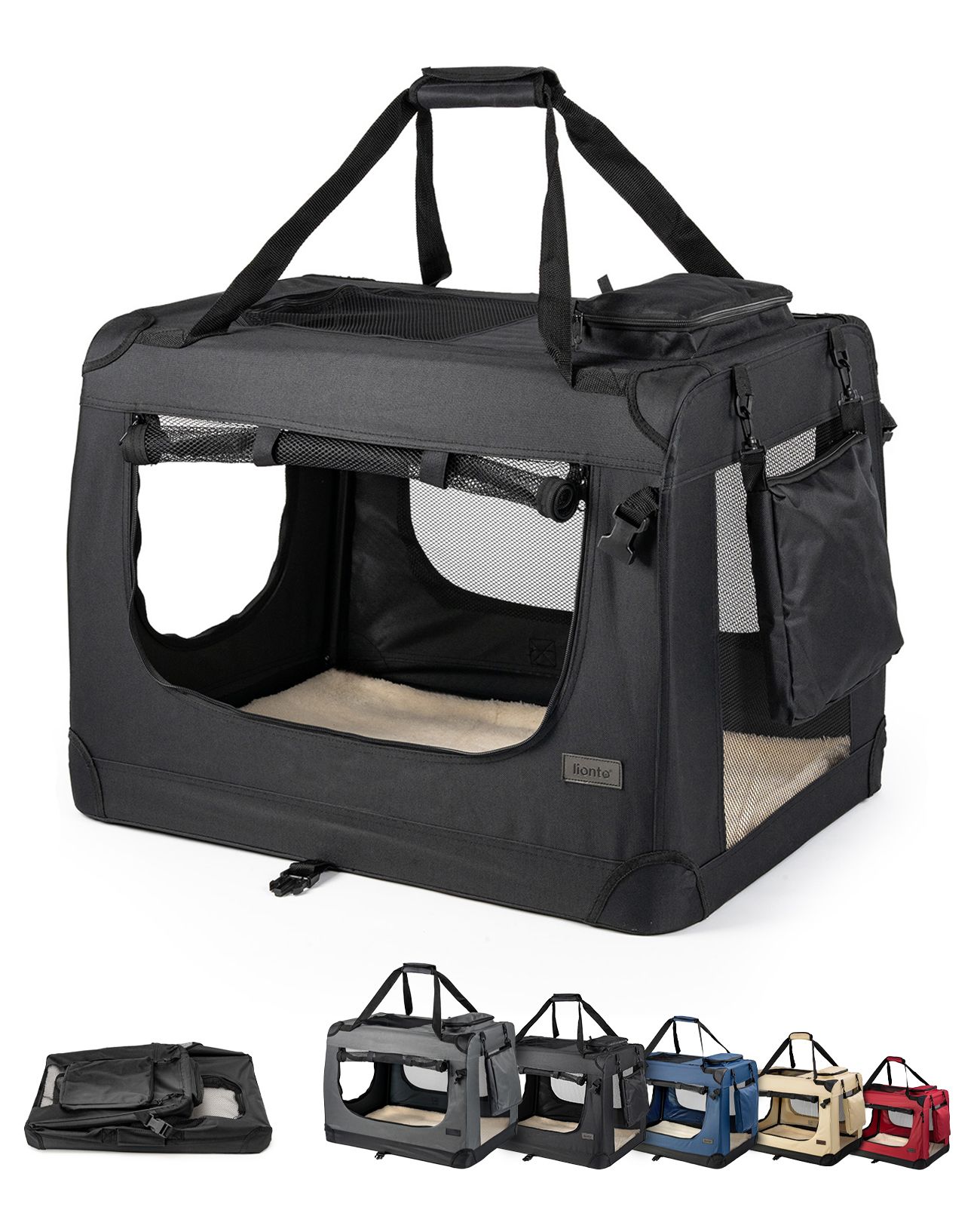 lionto faltbare Transportbox für Hunde und Katzen