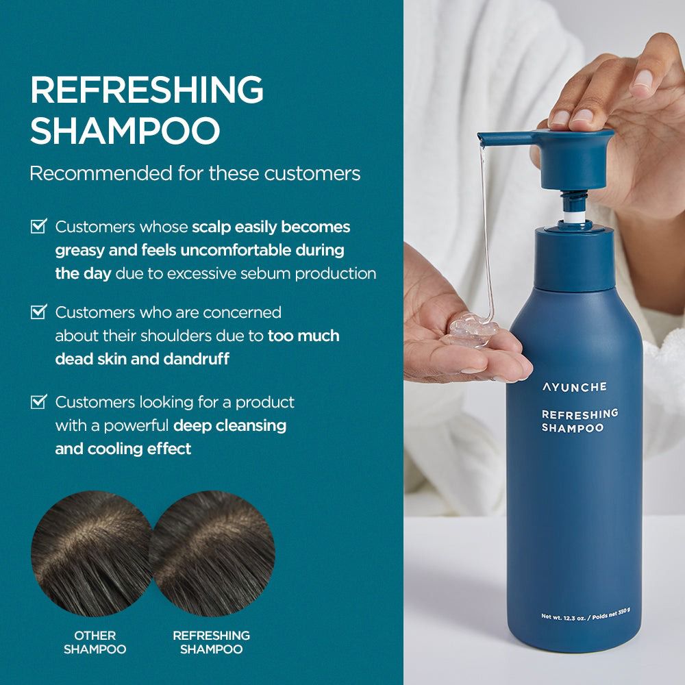 AYUNCHE Refreshing Shampoo – klärendes Shampoo für fettige Kopfhaut & Frischegefühl