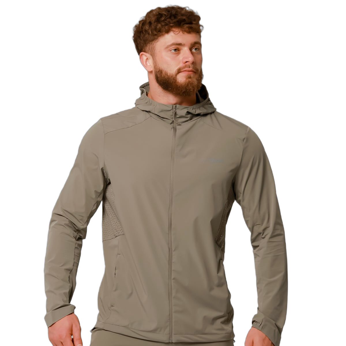 GymBeam Jacke Herren slim mit Kapuze und Reißverschluss in Vetiver 1 St