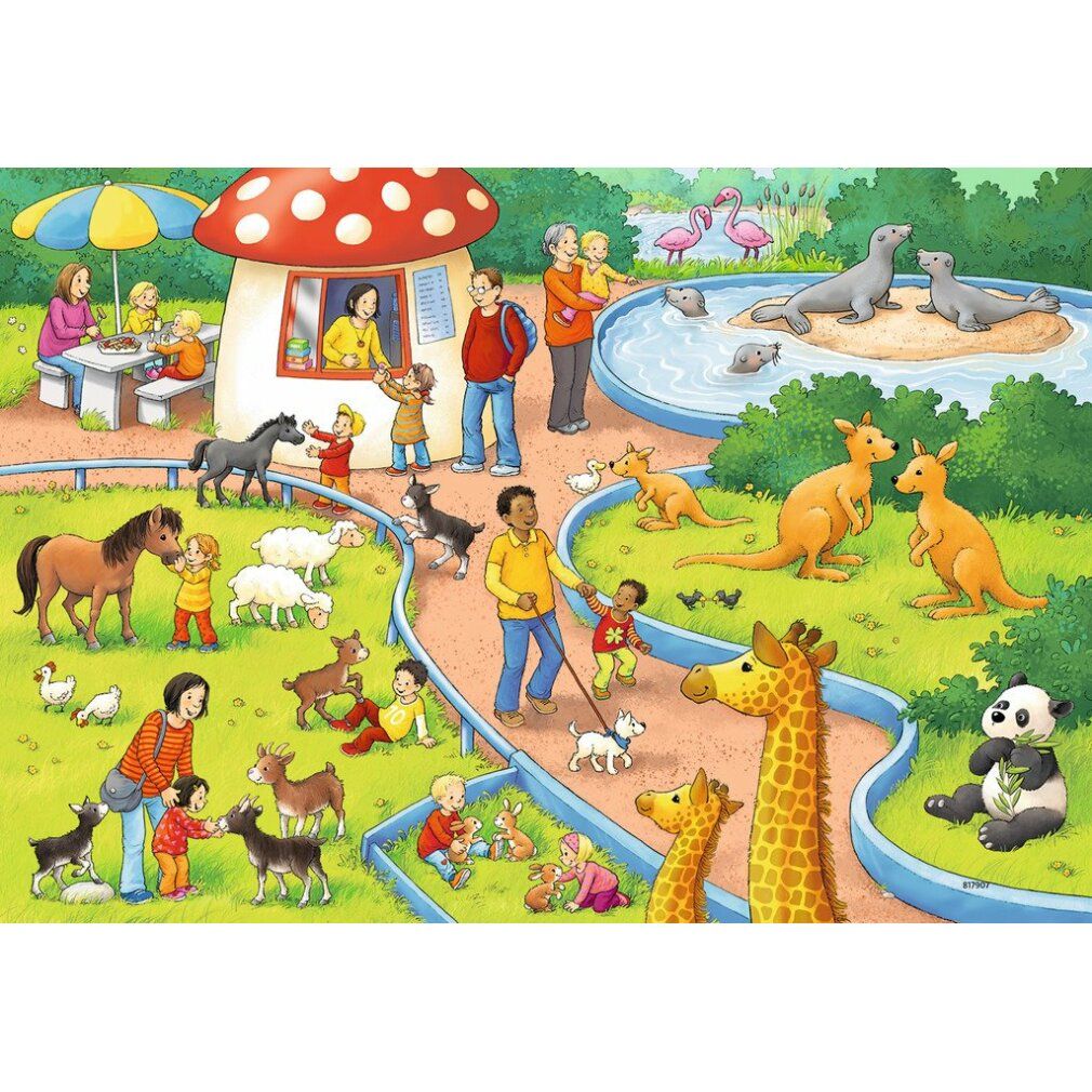 Ravensburger Ravensburger 7813 Puzzle Ein Tag im Zoo 2 x 24 Teile