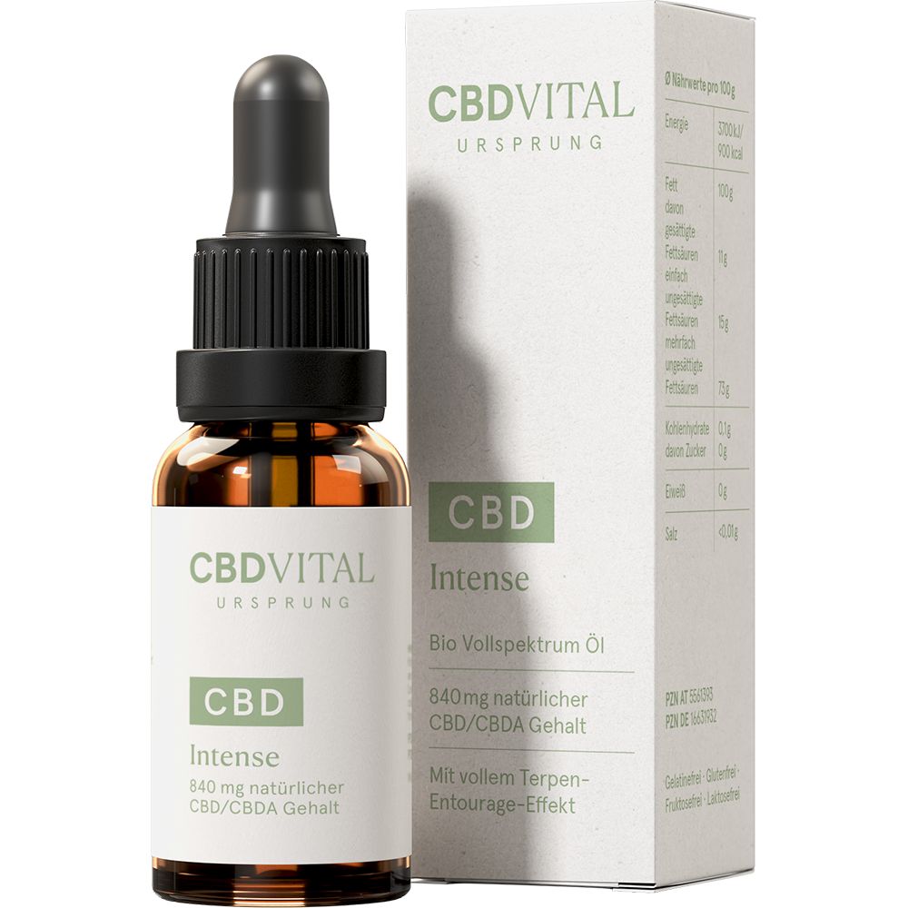 CBD Vital Vollspektrum Öl Ursprung Intense Tropfen 20 ml