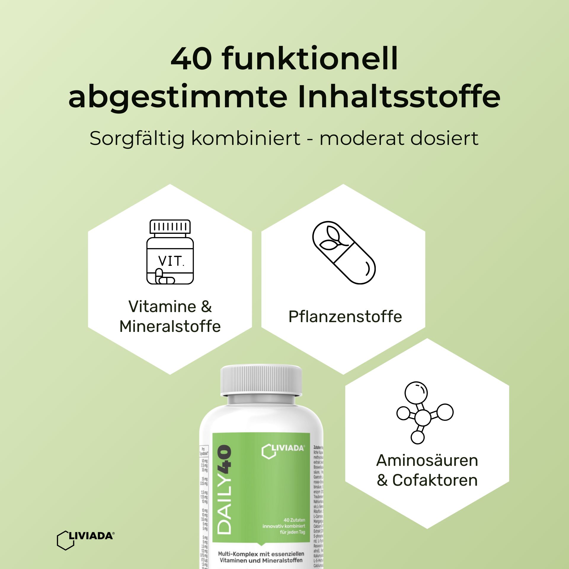 LIVIADA® DAILY40 – Täglicher Multi-Komplex mit essenziellen Vitaminen & Mineralstoffen