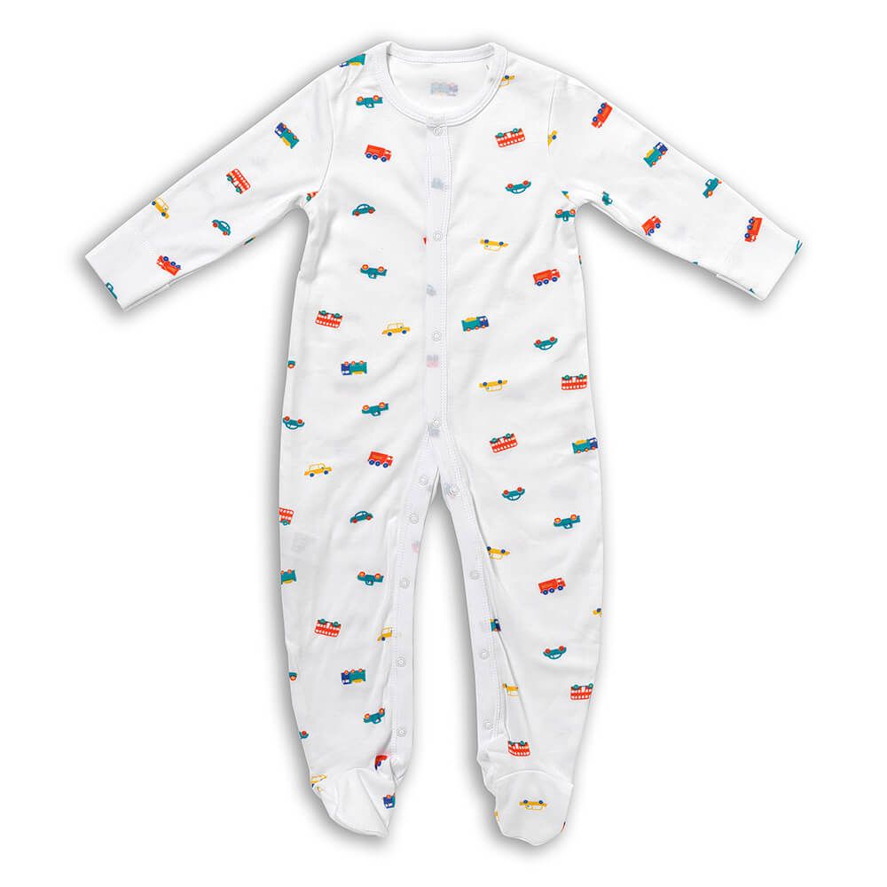 schlummersack Baby Schlafanzug Strampler aus 100% Bio-Baumwolle Langarm Größe 86 Autos