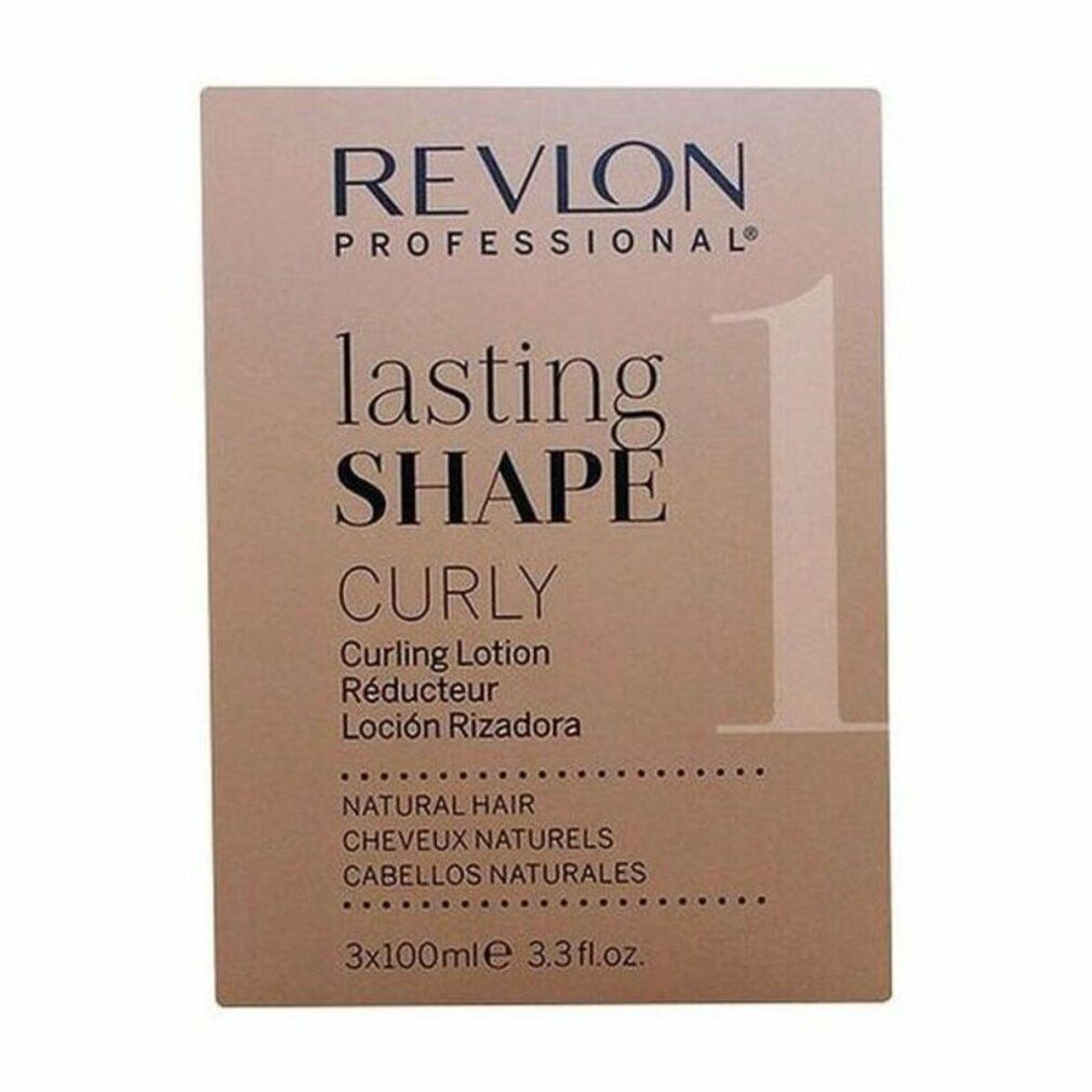 Karton mit Produktaufdruck. Aufschrift: Revlon Professional, Lasting Shape Curly, Curling Lotion. Mehrsprachig.