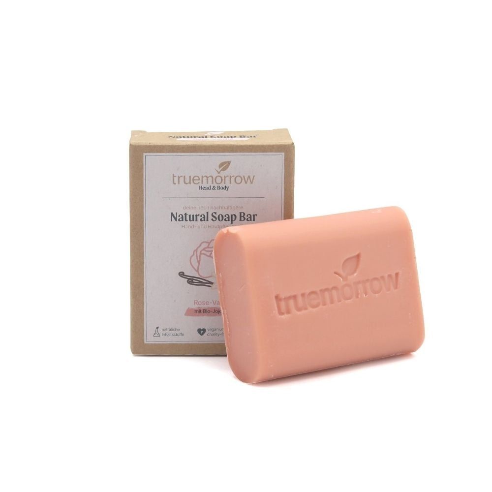 truemorrow Natural Soap Bar - Natürliche Hand- und Hautpflegeseife Rose-Vanille