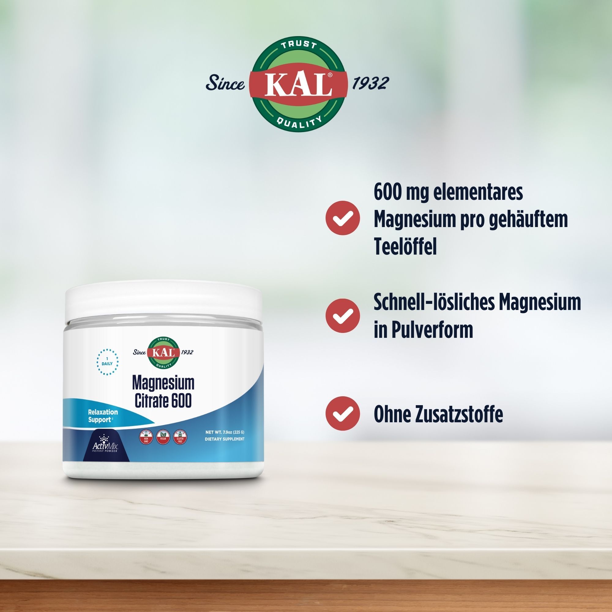 KAL Magnesium Citrat 600 mg Crystal-Magnesium