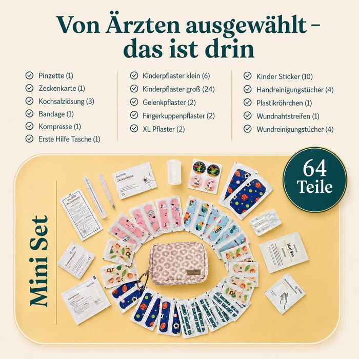 ouchie Mini Erste-Hilfe-Set Farbe Leo