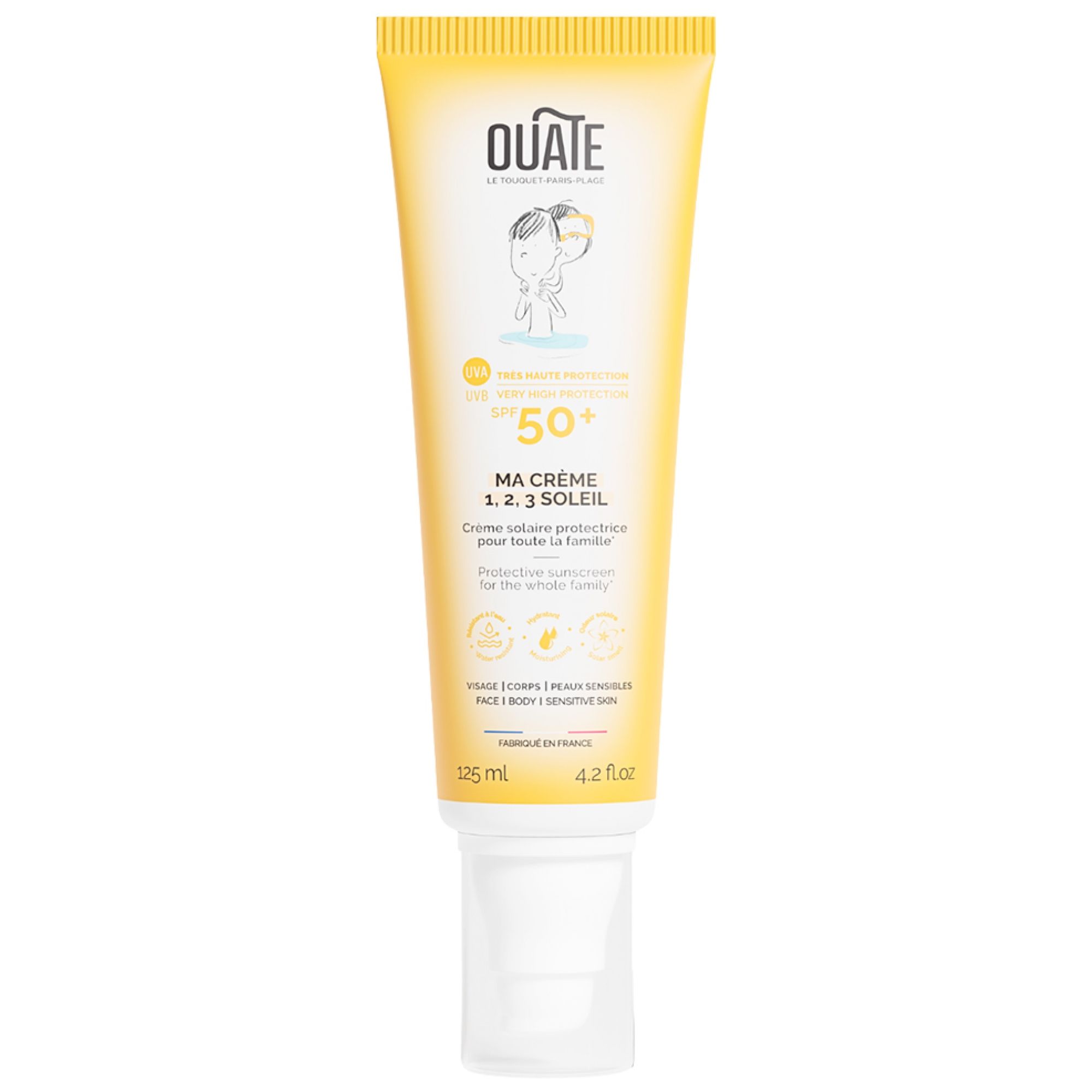 Ouate Ma Crème 1, 2, 3 Soleil Gesicht und Körper SPF 50+ 3,5x6,3x19,6 cm