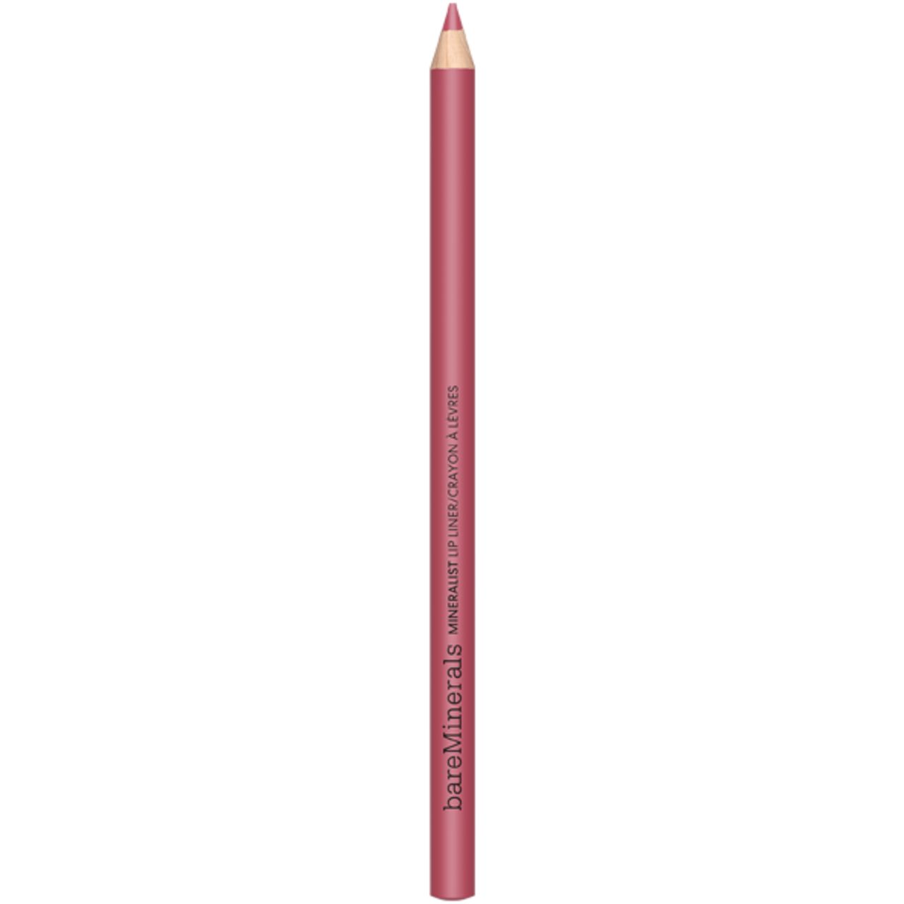 bareMinerals Mineralist Lip Liner. Rosa Lipliner-Stift. Aufschrift: Mineralist Lip Liner Crayon à Lèvres.