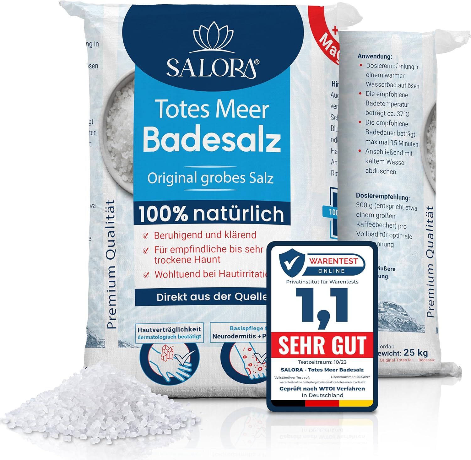 Salora® Totes Meer Badesalz aus Jordanien - als Badezusatz
