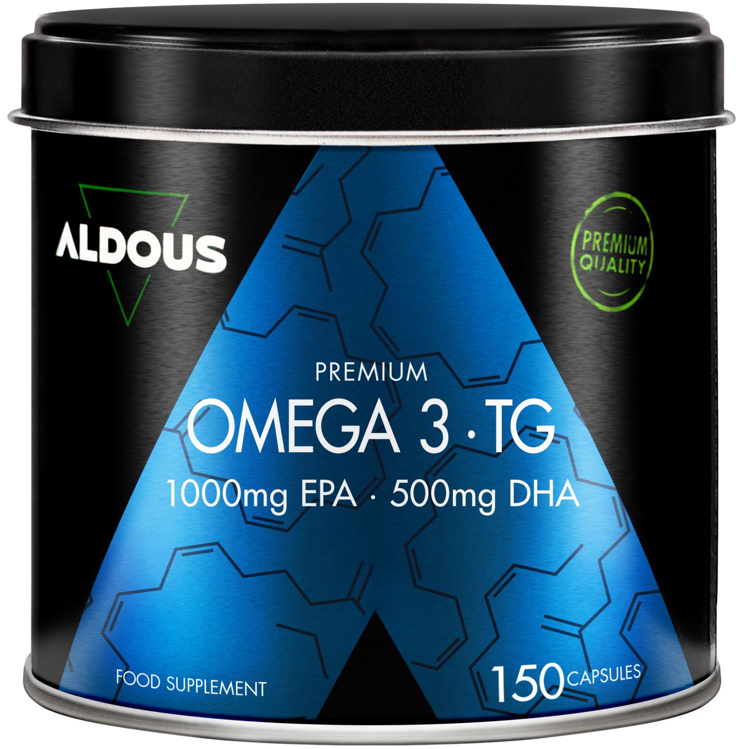 Aldous Omega 3 Premium Dose mit 150 Kapseln.