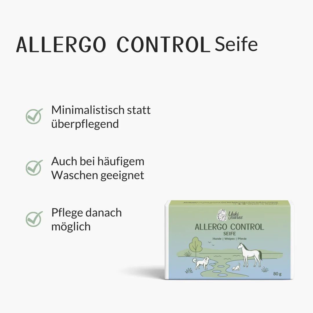 Yuki cares Allergo Control Seife bei allergischem Juckreiz für Hunde & Pferde