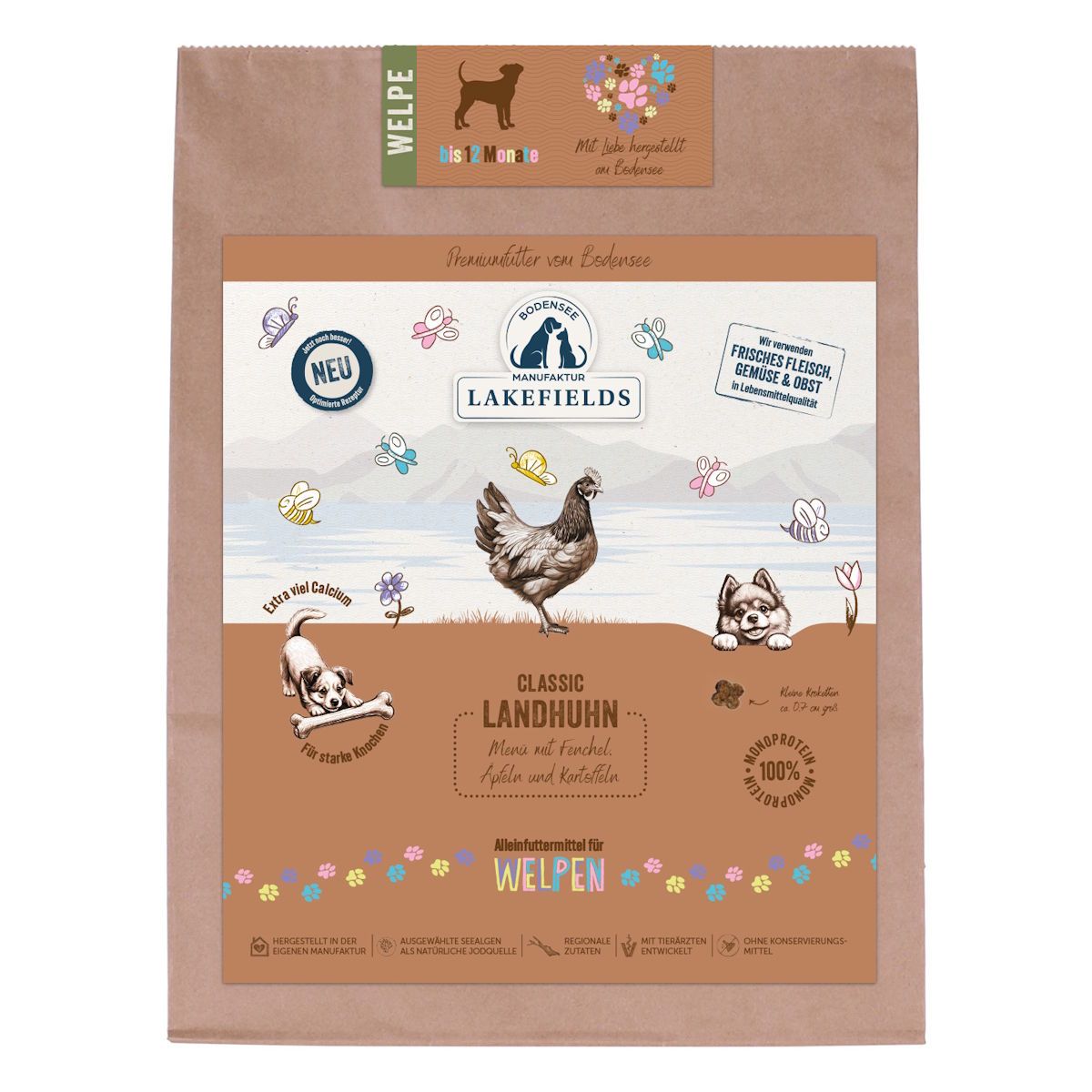 Lakefields - Landhuhn mit Fenchel, Äpfeln und Kartoffeln für Welpen 1000 g