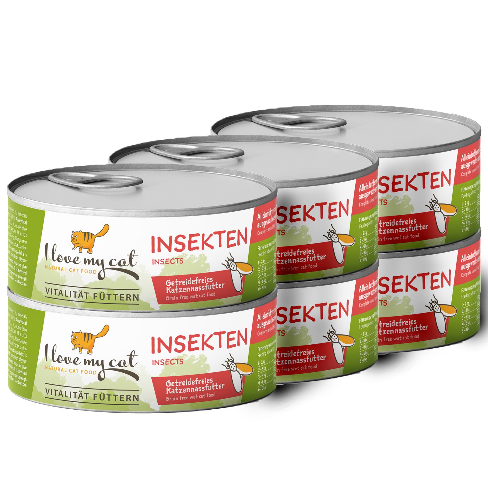 I love my cat Sparset mit Nassfutter Insekten für übergewichtige 750 g Set