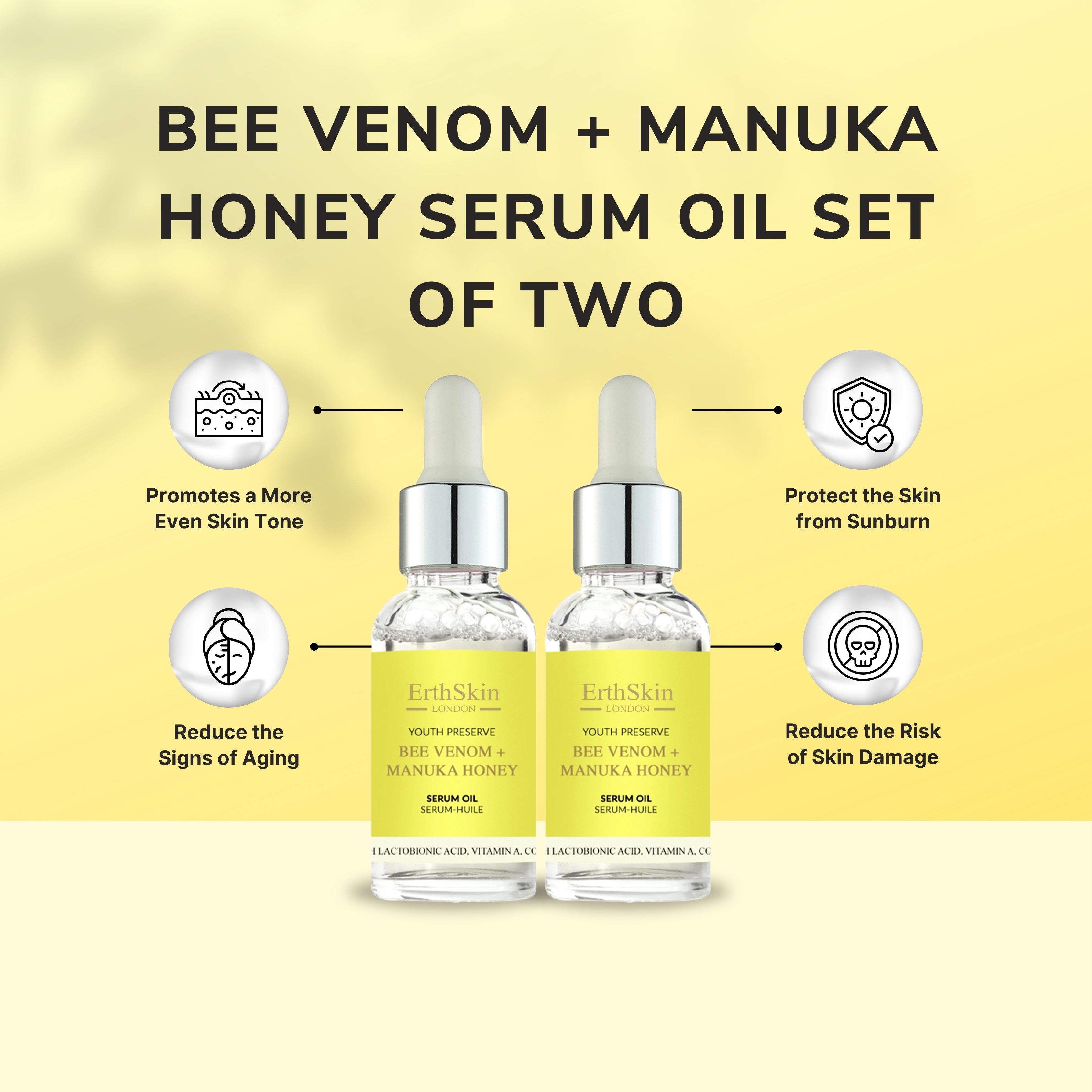 ErthSkin London  Bienengift + Manuka Honig Serumöl set