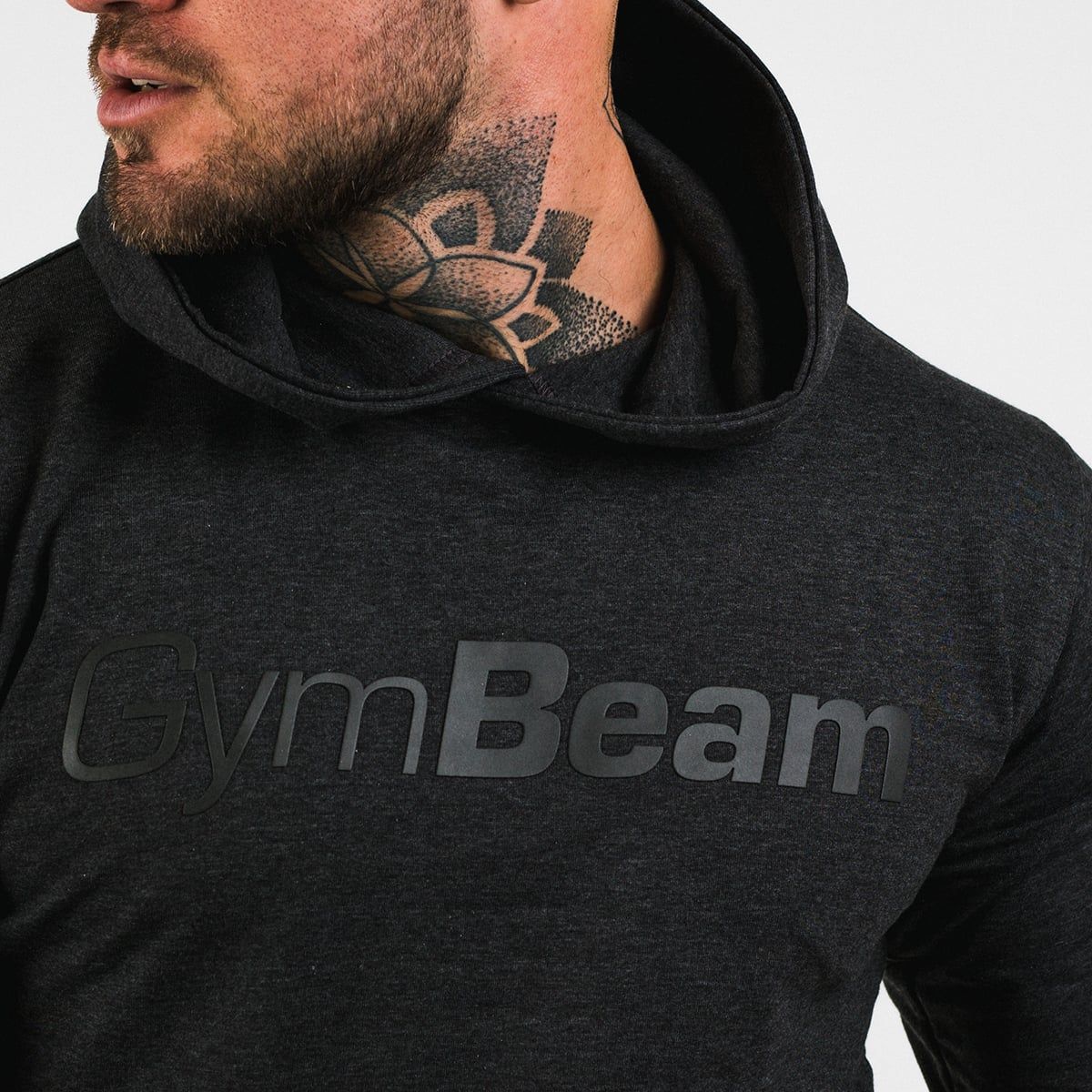 GymBeam Hoodie Herren Regular mit Kapuze und Taschen in Grau