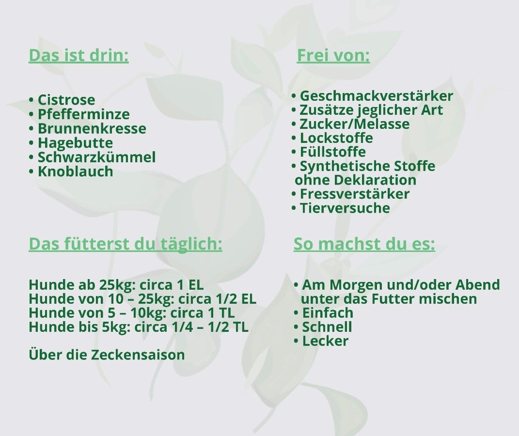 Hand aufs Pferd/Hund Floh & Zecken Kräuter Kribbelfrei