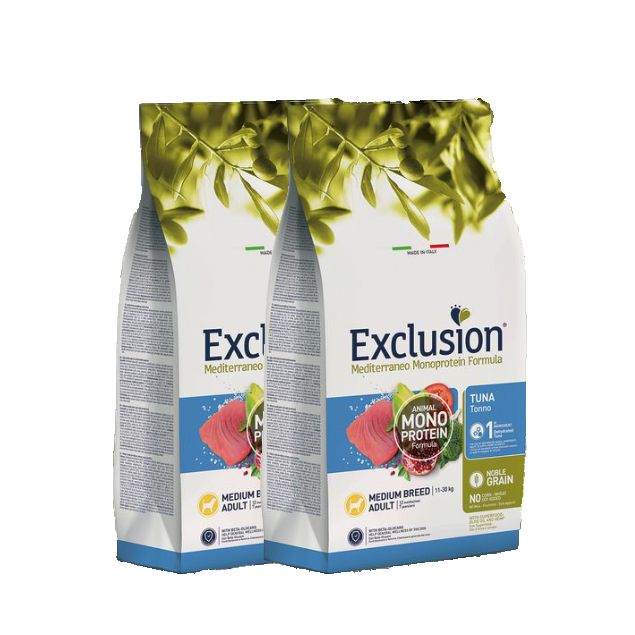 Exclusion Mediterraneo Noble Grain Adult Thunfisch Doppelpack für Hunde