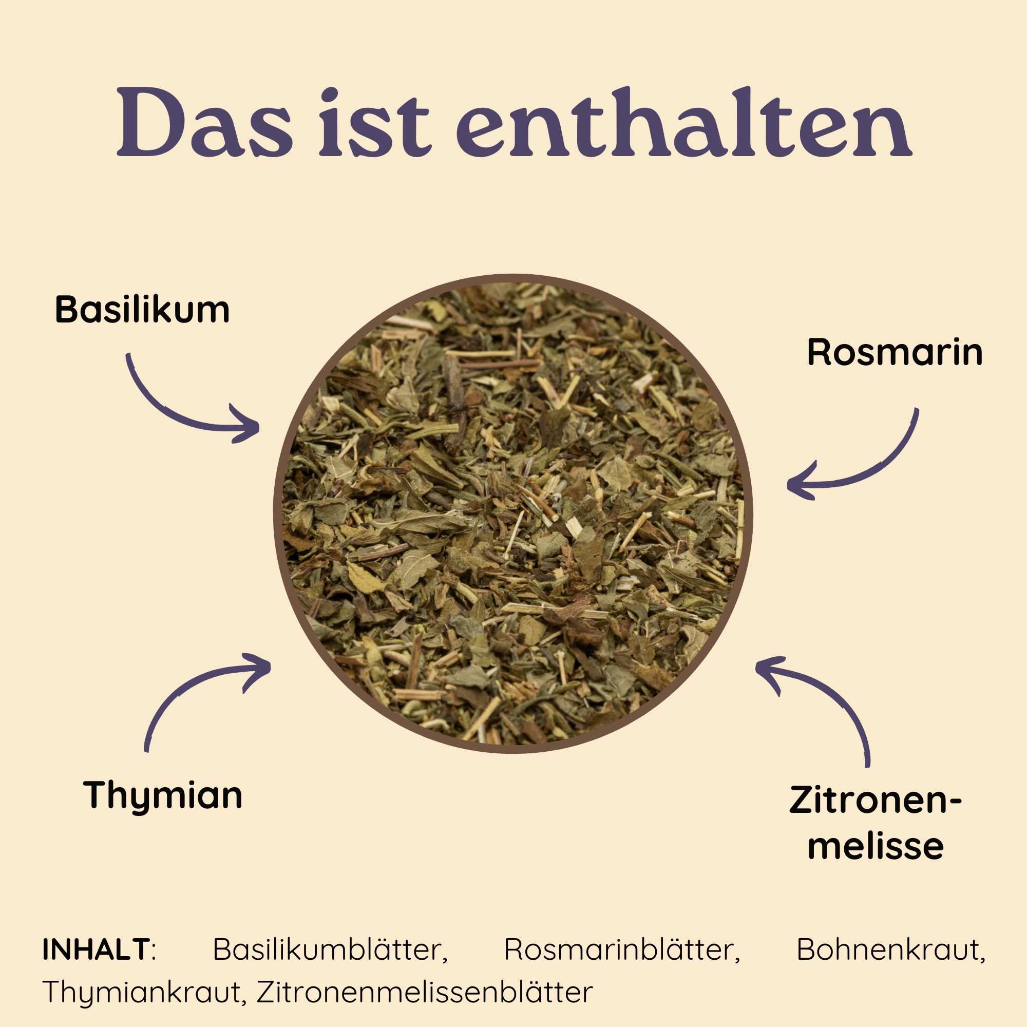 Schlosskräuter Konzentrationstee mit Zitronenmelisse, Basilikum & Thymian